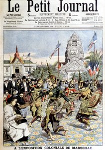 Dancers of King Sisowath, performing the dance of nymphs in the forest, at the colonial exhibition of Marseille. In “Le petit journal”, on 24/06/1906 (engraving)