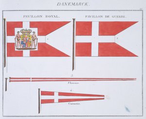 Danish Flags, from a French book of Flags, c.1819