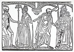 Death Speaks to the Pope and Emperor by French School