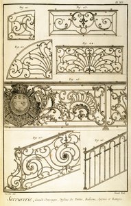 Decorative Ironwork, from Diderots Encyclopaedia, pub. 1771 by French School