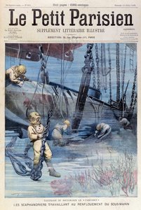 Deep Sea Divers Attempting to Raise the Farfadet, from Le Petit Parisien, 23rd July 1905