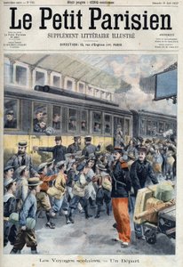 Departed at the station on a school trip. The kids get on the train, in Le petit Parisien by French School