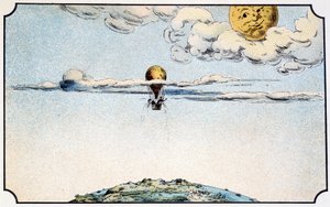 Departure for the moon in a balloon - in 