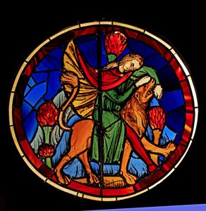 Samson and the Lion (Bay K) by French School