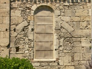 View of a blocked up ancient window by French School