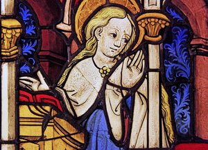 The Virgin Mary at the Annunciation, originally from the Upper Rhine