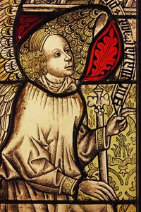 The angel Gabriel at the Annunciation, originally from the Upper Rhine by French School