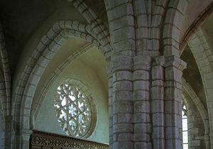 The rose window on the east wall of the south transept