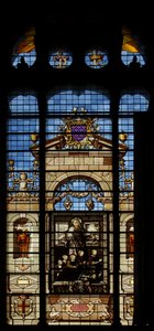 Depicting the south window in the chapel at the Chateau of Chantilly by French School