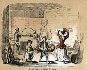 Description of the various stages of manufacture and uses of clay: baking clay in a bread oven. Plate 