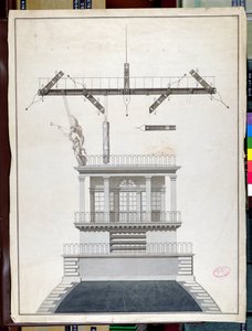 Design for a Chappe telegraph station for one of the domes of the Louvre, Paris, early 19th century by French School
