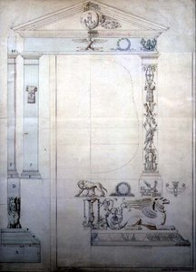 Design for a Cheval mirror, c.1815 by French School