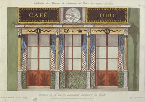 Design for the facade of the Cafe Turc by French School