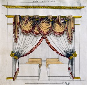Design of Alcove with Two Beds, First Empire Period by French School