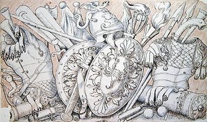 Designs for arms and armour for stage use in Tragedies by French School