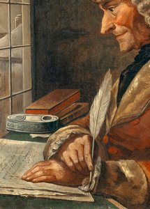 Portrait of Francois Marie Arouet Voltaire in His Study. 18th Century. Paris, Musee Carnavalet