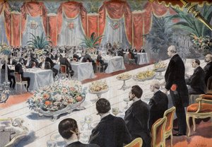 Dinner for leaders of French commerce and industry at the Paris Bourse
