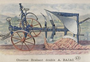 Double plough Brabant invented by Antoine Bajac by French School