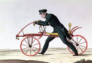Draisienne, ancestor of the bicycle, invented 1816 by Baron Karl von Drais (1785-1851), 1820 by French School