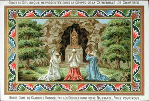 Druids Praying at a Statue of the Madonna and Child