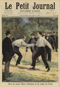 Duel Between Prince Henri of Orleans and the Count of Turin, Vaucresson, France, 1897 by French School