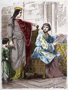 Dynasty of the Capetians: Constance of Arles (986-1032), Queen of France, with Robert II the Pious (972-1031)
