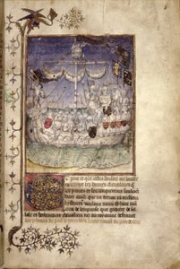 A ship crowded with armed men (from 