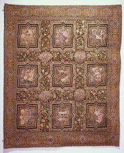 Embroidered table carpet with biblical scenes, c.1600 by French School