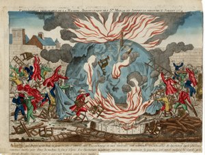 Deplorable Burning of the Aerostatic Machine of Srs. Miolan and Janinet on Sunday, July 11, 1784. Published 1784