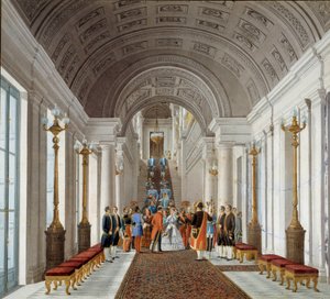 Emperor Napoleon III (1808-1873) and Empress Eugenie (1826-1920) at Tuileries. Anonymous painting around 1860. Paris, Decorative Arts