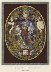 Enamelled Escutcheon Painted by Jean Decourt, 16th Century