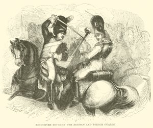 Encounter between the Russian and French Guards by French School