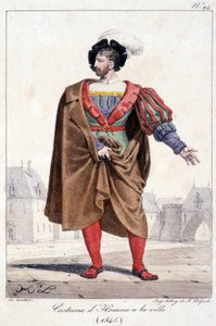 Engraving of a City Man in Costume Around 1545