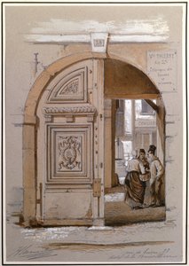Entrance to the Hotel of the Marquise de Brinvilliers, 28 Rue de Bievre, Paris by French School