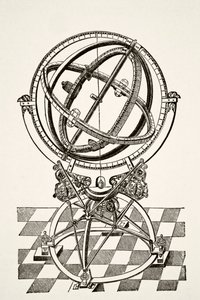 Equatorial Rings or Circles, after copper engraving in book Tychonis Brahe Astronomiae Instauratae Mechanica of 1602, from Science and Literature in The Middle Ages by Paul Lacroix pub. London 1878 by French School