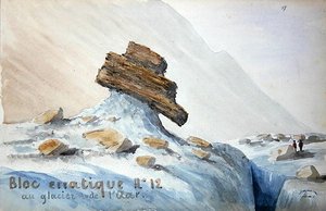 Erratic Block no.12 at the Aar Glacier in the Swiss Alps by French School