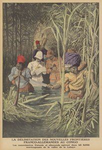 Establishing the border between French and German territories in the Congo by French School