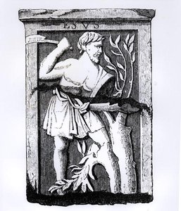 Esus, the Great God of Nature, illustration from Science and Literature in the Middle Ages and Renaissance, written and engraved by Paul Lacroix, 1878 by French School