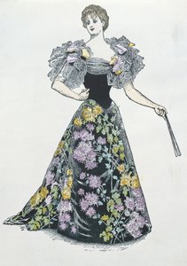 Evening Dress with Chrysanthemum Motif, 1894