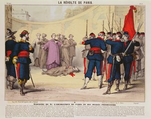 Execution of the Archbishop of Paris, Monseigneur Darboy, during the Paris Commune, 1871 by French School