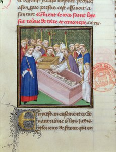 Exhumation and Canonisation of St. Louis (1215-70) in 1297, from Les Grandes Chroniques de France