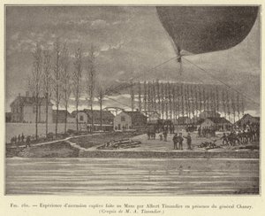 Captive Ascent Experiment Conducted at Le Mans by Albert Tissandier in the Presence of General Chanzy by French School