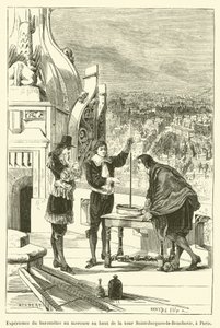 Mercury Barometer Experiment at the Top of Saint-Jacques-la-Boucherie Tower, Paris