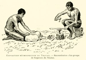 Retrospective Exhibition of Work, Reconstruction of a Group of Blacksmiths from Sudan by French School
