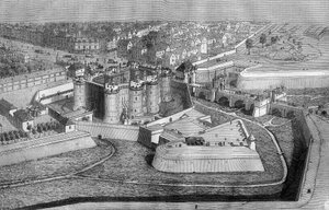 Exterior view of the Bastille in Paris in 1650