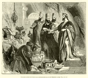 Hezekiah Shows His Treasures to the Ambassadors of the King of Babylon by French School