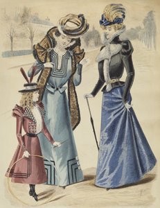 Fashion plate, on the boulevard, illustration from La Nouvelle Mode, 1897