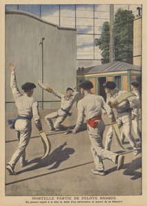Fatal accident during a game of Basque pelota by French School