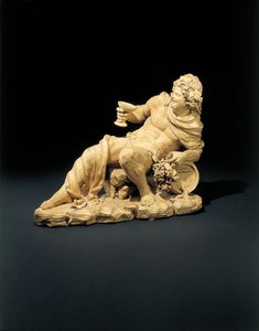 Figure of Bacchus Reclining with a Glass of Wine by French School