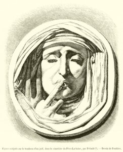 Sculpted Figure on the Tomb of a Jew in the Pere-Lachaise Cemetery by French School